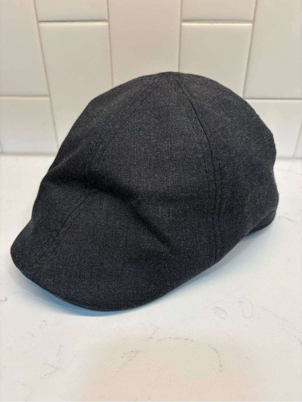 Banana Republic Men Flat Cap Newsboy Driving Hat Dark Charcoal Grey S/M